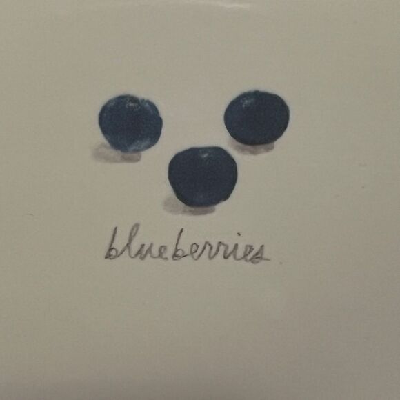 Rae Dunn Blueberries Ceramic Oval Dessert Appetizer Plate EUC - Picture 4 of 4